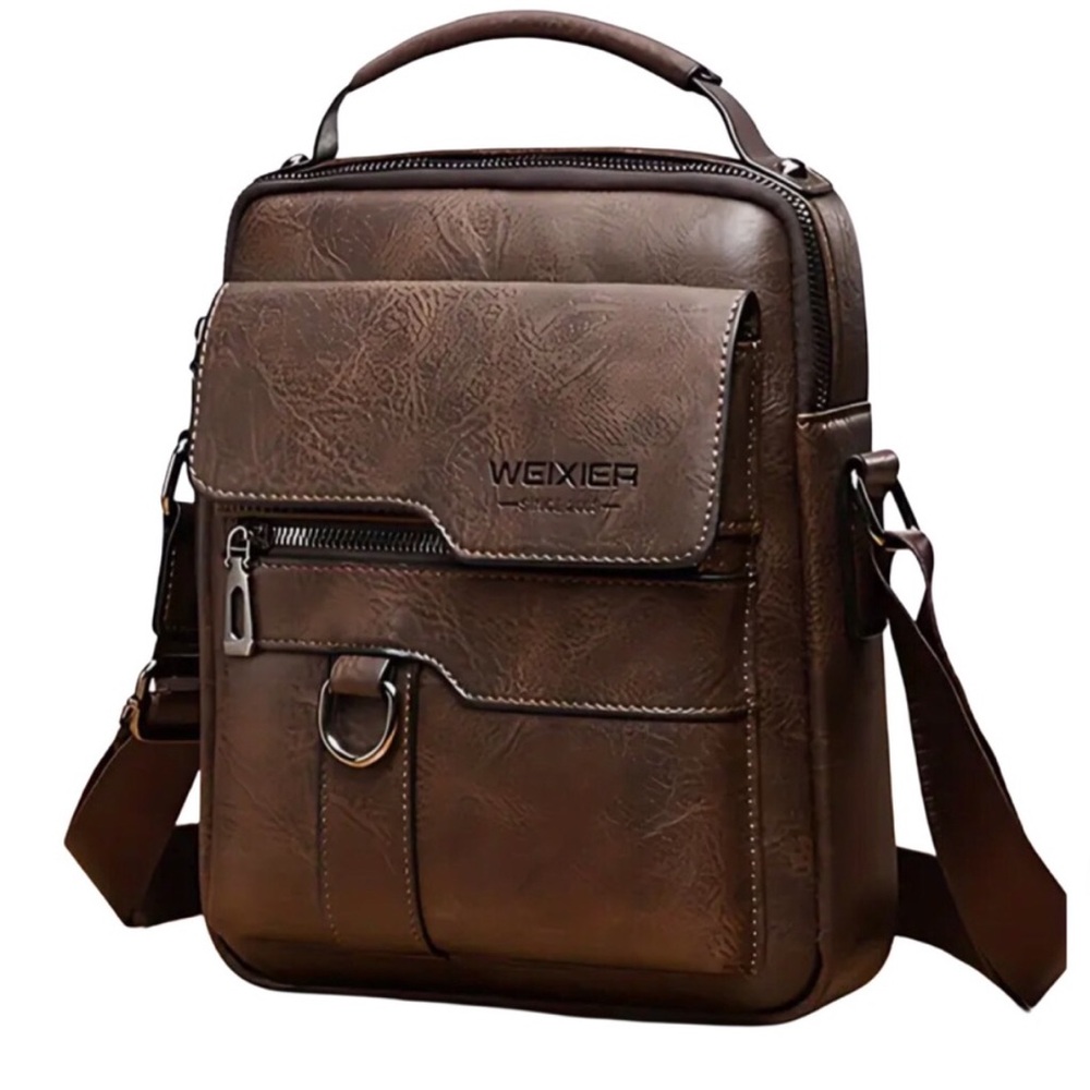 Genuine Leather Dark Brown Messenger Bag